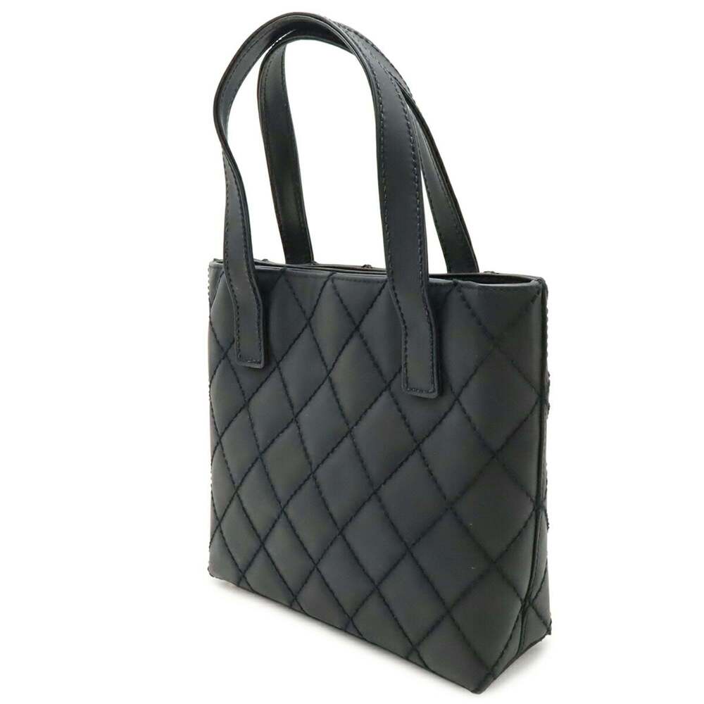 CHANEL Black Leather Logo Tote Bag - Picture 3 of 9